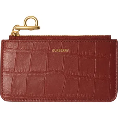 Burberry Rocking Horse Zip Card Case In Rust