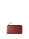 Burberry Womens Rocking Horse Croc-effect Leather Card Holder Rust In Brown