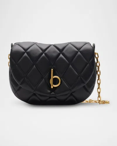 Burberry Rocking Medium Quilted Leather Shoulder Bag In Black