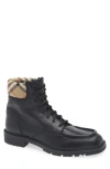 Burberry Leather Ankle Boots Round Toe In Black