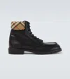 Burberry Leather Ankle Boots Round Toe In Black