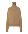 Burberry Long Sleeved Turtleneck Knitted Sweater In Brown