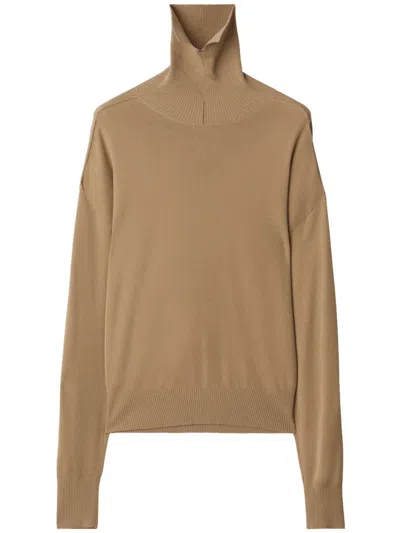 BURBERRY ROLL-NECK WOOL JUMPER