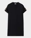 Burberry Roll-tab Short-sleeve Mini T-shirt Dress In Black
