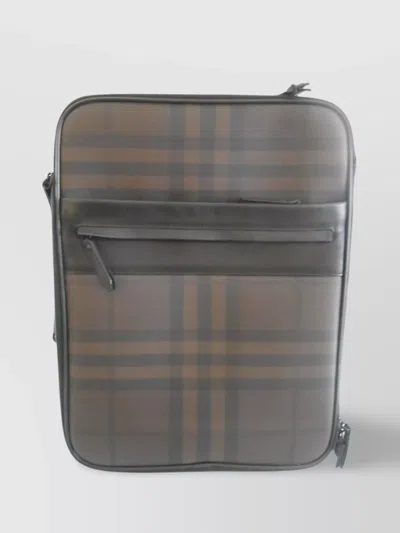 Burberry Rolling Canvas Suitcase Leather Finish