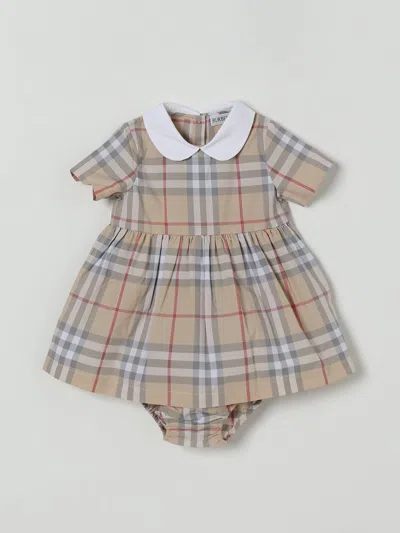 Burberry Babies' Romper  Kids Color Grey In Brown