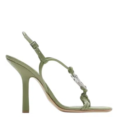 Burberry Ronda 105 Leather Sandals In Gray