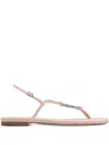 Burberry Leather Ronda Low Sandals In Pink