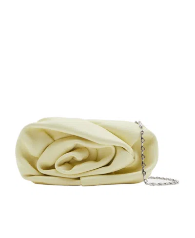 Burberry Rose Chain Leather Clutch Bag In Neutrals