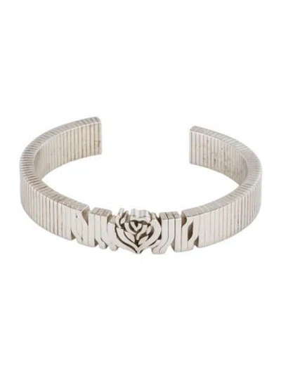 Pre-owned Burberry Rose Cuff Bracelet, 6" In Multi