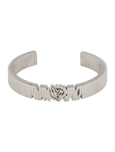 Pre-owned Burberry Rose Cuff Bracelet, 6.25" In Multi