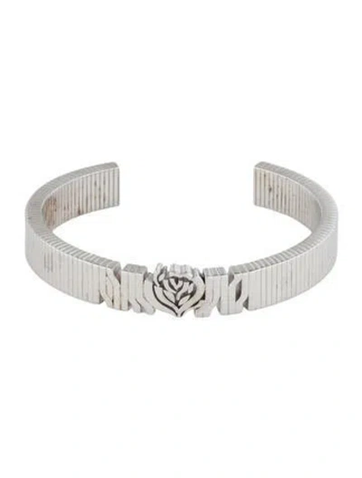 Pre-owned Burberry Rose Cuff Bracelet, 6.75" In Multi