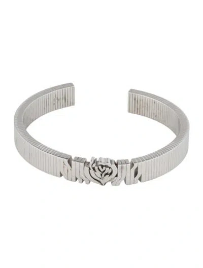 Pre-owned Burberry Rose Cuff Bracelet, 7" In Multi