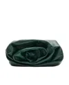 Burberry Rose Draped Leather Clutch Bag In Green