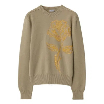 BURBERRY BURBERRY ROSE EMBELLISHED WOOL-BLEND SWEATER