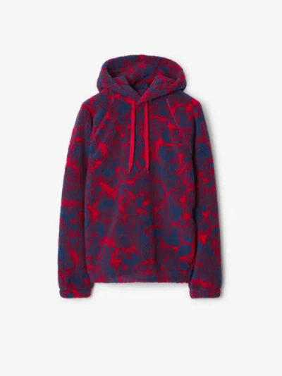 Burberry Abstract-pattern Print Shearling Hoodie In Pillar Ip Pattern
