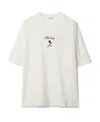 Burberry Logo Rose Cotton T-shirt In White