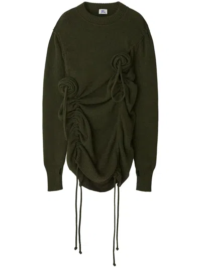 Burberry Rose Crew-neck Wool Jumper In Military