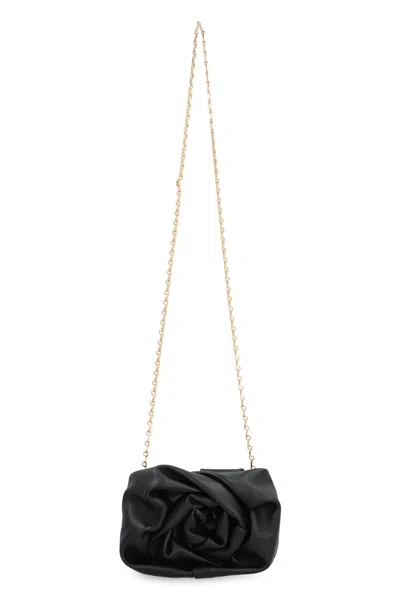 Burberry Mini Leather Clutch With Chain Strap In Blue