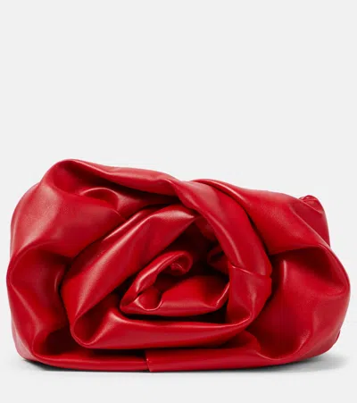 Burberry Rose Leather Clutch In Red