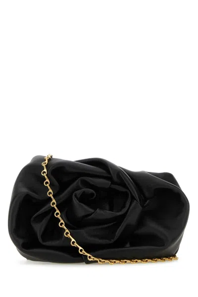 Burberry Rose Nappa Leather Clutch Bag, 19 Cm X 12.5 Cm X 10.5 Cm In Black