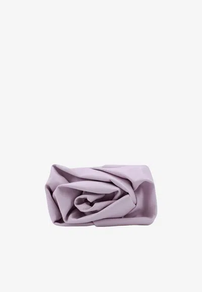 Burberry Rose Nappa Leather Clutch In Purple