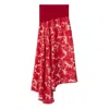 Burberry Rose-print Asymmetric Silk Skirt
