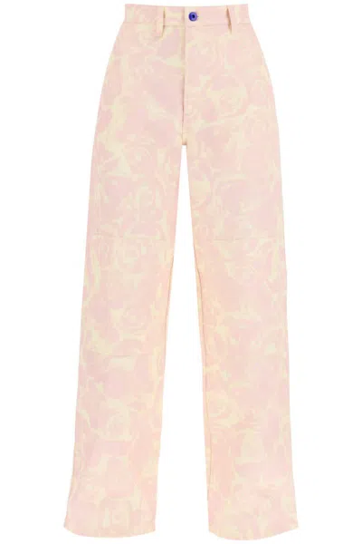 BURBERRY "ROSE PRINT CANVAS WORKWEAR PANTS"