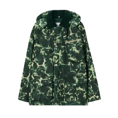 Burberry Rose Print Cotton Shirt Jacket