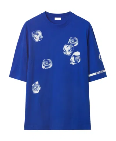 BURBERRY ROSE-PRINT COTTON T-SHIRT