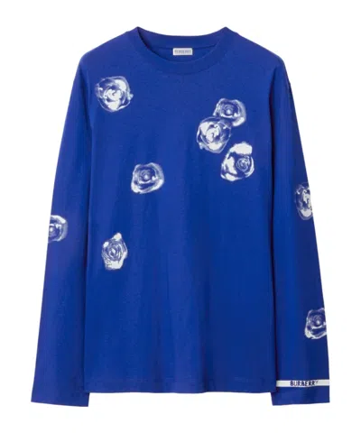 BURBERRY ROSE-PRINT COTTON T-SHIRT