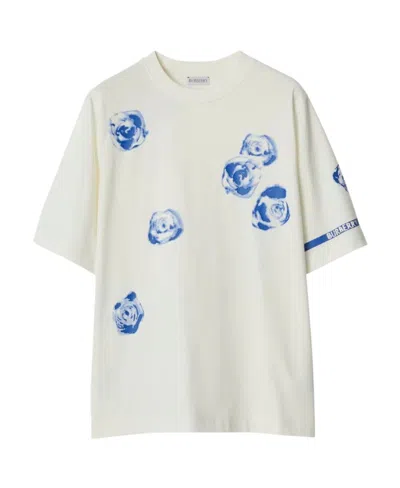 BURBERRY BURBERRY FLORAL PRINTED CREWNECK T-SHIRT
