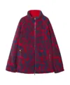Burberry Rose-print Fleece Reversible Jacket In Red