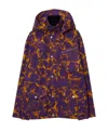 Burberry Rose-print Oversized Jacket In Purple