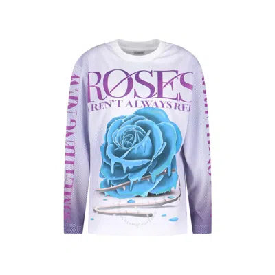 Burberry Rose Print Long Sleeve T-shirt In Multi
