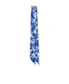 Burberry Rose-print Silk Scarf In Blue