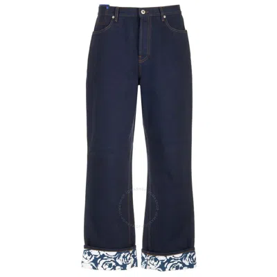 Burberry Rose-print Straight-leg Jeans In Multi
