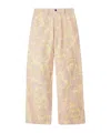 Burberry Rose-print High Waist Cotton Pants In Nude