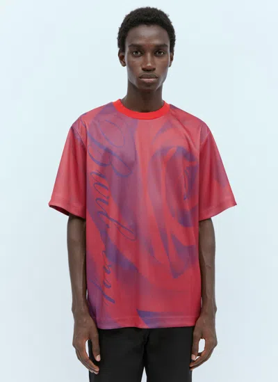 Burberry Rose Print T-shirt In Red