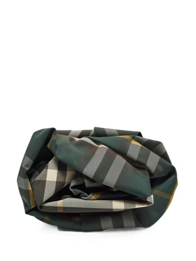 Pre-owned Burberry Rose Ruched Clutch Bag In Green