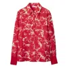 Burberry Rose Silk Button Down Shirt
