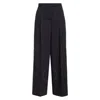 Burberry Wide Leg Pinstrip Wool Trousers In Blue