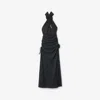 Burberry Rose Wool Halterneck Dress In Grey Melange
