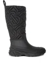 Burberry Rotherfield Quilted Rain Boots In Schwarz