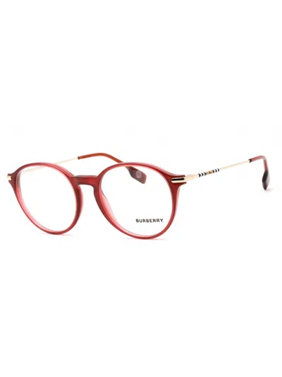 Burberry Round Acetate Eyeglasses - Unisex Style In Red