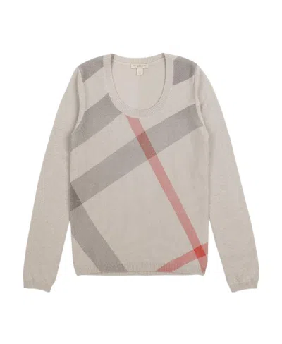Burberry Round-collar And Long-sleeved Sweater In Gray