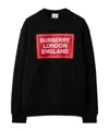 Burberry Round-collar Long-sleeve Hoodie In Black