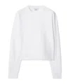 Burberry Round-collar Long-sleeve Hoodie In White