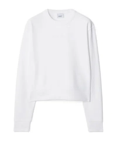 Burberry Round-collar Long-sleeve Hoodie In White