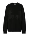 Burberry Round Collar Long Sleeve Sweater In Black